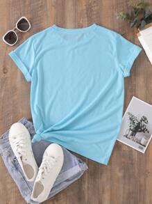 SHEIN LUNE Letter Graphic Tee