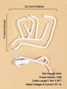 1件粉色牆掛式led霓虹燈5v Usb供電,家庭遊戲房電競臥室牆饰,適用於家庭和聚會 - 粉色 - 查看 5