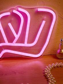 1件粉色牆掛式led霓虹燈5v Usb供電,家庭遊戲房電競臥室牆饰,適用於家庭和聚會 - 粉色 - 查看 3