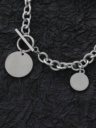 圓形吊飾OT扣項鍊，打造時尚男士派對禮物