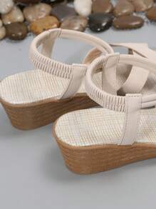 Women Criss Cross Ankle Strap Wedge Sandals, Elegant Sandals