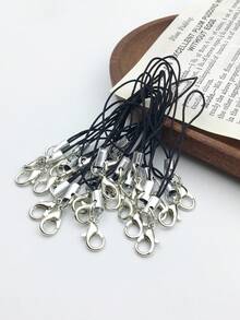 20pcs/set Fashion Polyester Lobster Buckle Phone Lanyard DIY Accessories - Black - View 6