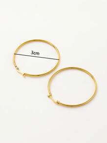 10入組30mm開口耳環勾底座耳環滴diy掛耳耳環製作配件 - 金黃色 - 查看 3