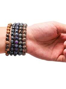 1盒0.8厘米玻璃圓珠DIY珠寶製作材料，適用於項鍊、手鍊、耳環等 - 彩色 - 查看 9