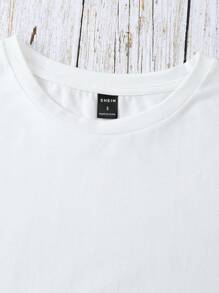 SHEIN LUNE Áo thun nữ Lá thư Nhiệt đới Giải trí - trắng - Xem 4