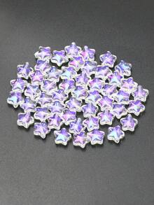 50 hạt ngôi sao màu tím để làm vòng tay DIY - Màu xanh chanh - Xem 2