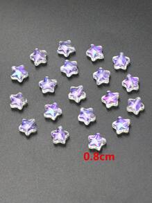 50 hạt ngôi sao màu tím để làm vòng tay DIY - Màu xanh chanh - Xem 4