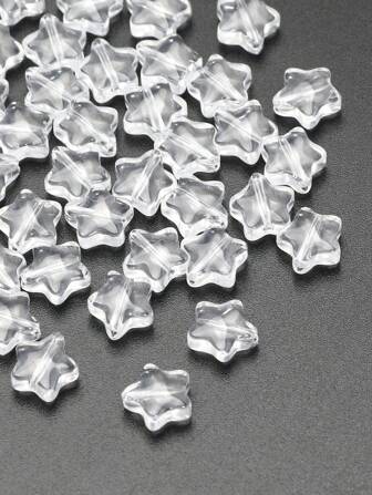 50pcs/set Clear Star Bead For DIY Bracelet Making