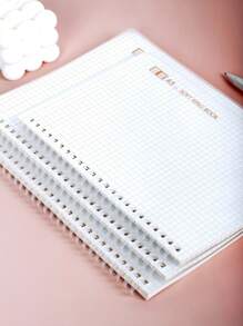 1pc Line Pattern Soft Spiral Notebook, Simple Portable Journal Notebook For School, Student, Office - Clear - View 2