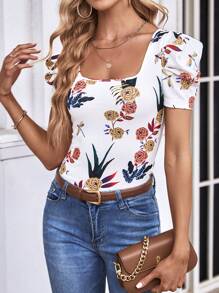 SHEIN Clasi Áo thun nữ Hoa Giải trí - Nhiều màu - Xem 4