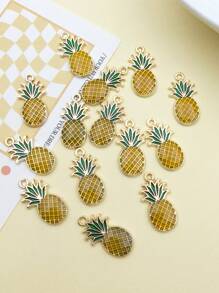 20pcs/set Fashion Enamel Alloy Pineapple DIY Pendant For Earrings Necklace Making Accessories - Yellow - View 2