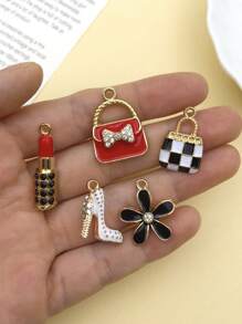 15pcs/set Fashion Enamel Zinc Alloy Bag High Heels DIY Pendant For Earrings Necklace Making Accessories