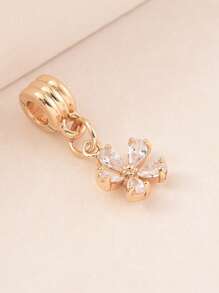 1件欧美风个性化时尚微镶嵌立方氧化锆花朵吊坠珠子DIY手链、项链、吊坠、饰品、手链DIY配件 - 彩色 - 查看 2