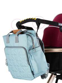 Baby Large Capacity Polyester Quilted Diaper Bag - Blue - View 5