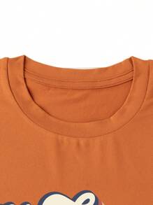 Flirla Plus Slogan Graphic Tee, Made In The 70's, Women Summer Top - Orange - View 3