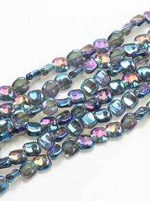 20 cái/gói 1.2 CM Kính Vuông Mặt Dây Chuyền Đính Hạt Có Lỗ Giữa Cho Bông Tai, Vòng Cổ DIY - Màu xanh lam - Xem 5