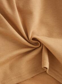 SHEIN Teen Girls Solid Tank Top & Two Tone Sweatpants & Shorts - Multicolor - View 4