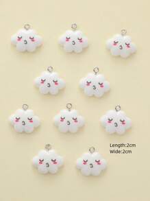 10入組/套雲形吊墜，適用於中性項鍊和耳環製作 - 彩色 - 查看 3