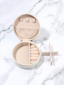 1 Vòng Hộp Đựng Trang Sức Du Lịch Lưu Trữ Đồ Dành Cho Nhẫn Bông Tai Vòng Cổ Phù Dâu Tặng - trắng - Xem 5