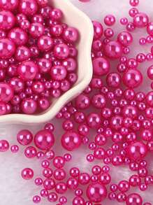 10克3-10毫米ABS人造珍珠珠圓形塑料亞克力間隔珠用於DIY珠寶製作尋找 - 玫紅色 - 查看 2
