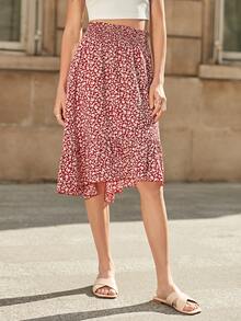 SHEIN Frenchy 碎花荷葉邊半身裙 - 彩色 - 查看 5