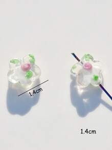 2 cái/bộ Kính Trắng Hoa Mai Đính Hạt Cho Thủ Công DIY, Làm Trang Sức, Trang Trí - trắng - Xem 5