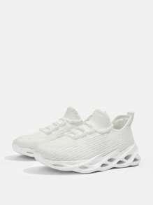 Cuccoo Lace-up Decor Running Sneakers - White - View 4