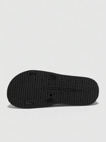 Women Glitter Slides, PVC Fashion Slides - Black - View 3