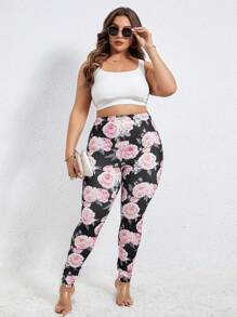 SHEIN Unity Plus Floral Print Leggings