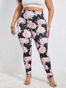 SHEIN Unity Plus Floral Print Leggings