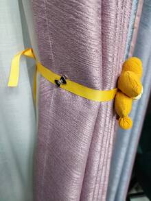 2 piezas Alzapaños de cortina con diseño de flor - Dorado - Ver 4