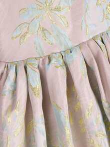 Cô Gái Trẻ In hoa Ống tay áo Đầm Party - Bụi hồng - Xem 4