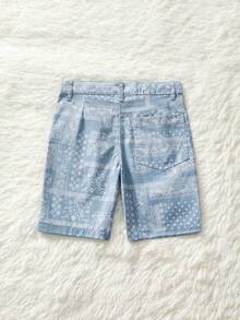 Tween Boys' Printed Antique Style Casual Vacation Shorts For Summer