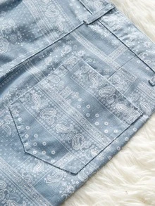 Tween Boys' Printed Antique Style Casual Vacation Shorts For Summer