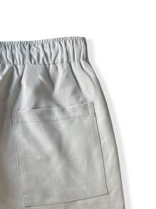 Manfinity Hombres Shorts con bolsillo oblicuo de cintura con cordón - Gris - Ver 3