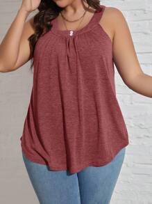 SHEIN LUNE Plus Plicated Detail Tank Top