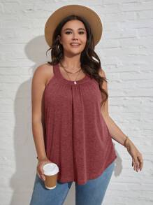 SHEIN LUNE Plus Plicated Detail Tank Top