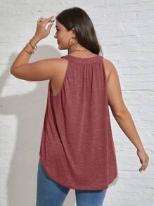 SHEIN LUNE Plus Plicated Detail Tank Top