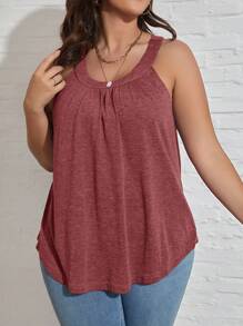 SHEIN LUNE Plus Plicated Detail Tank Top