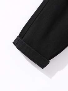 Toddler Boys Letter Graphic Ripped Straight Leg Jeans - Black - View 5