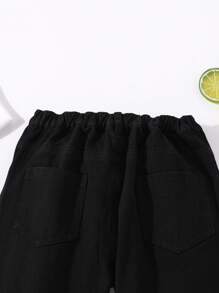 Toddler Boys Letter Graphic Ripped Straight Leg Jeans - Black - View 6