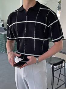 DAZY 男士格紋圖案POLO衫