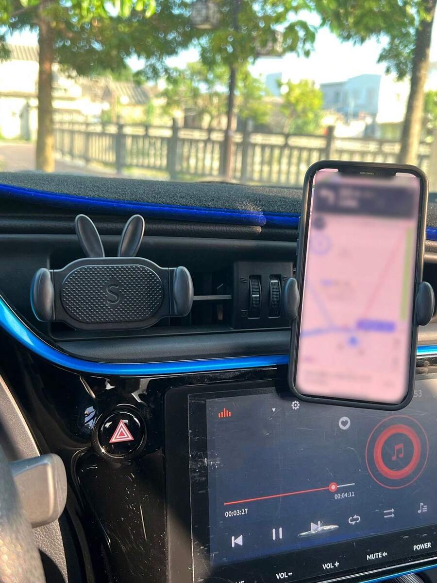 Rabbit Ear Design Car Air Outlet Phone Holder - Black - View 1