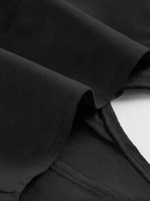 SHEIN MOD 前繫帶掛脖上衣 - 黑色 - 查看 3