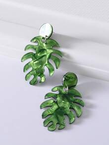 1 đôi Acetic Acid Màu xanh lá Màu sắc Lá cây Hình dạng Bông tai stud Đối với phụ nữ Buổi tiệc Tối Mặc Đồ trang sức - màu xanh lá - Xem 5