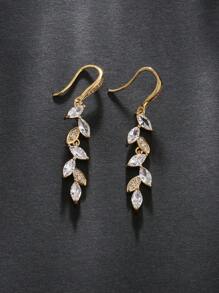 Lá Phong & Đính Đá Cubic Zirconia Với Thiết Kế Tua Rua Nữ Bông Tai Giọt Dành Cho Nữ Dự Tiệc Cưới - Vàng - Xem 1