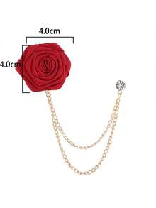 1入組胸花套裝配件玫瑰和流蘇西裝領胸針適用於男士禮品,適用於首飾類禮品和派對