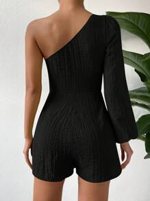 Chiquease Áo liền quần nữ màu trơn Giải trí - màu đen - Xem 2