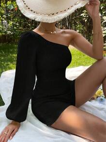 Chiquease Áo liền quần nữ màu trơn Giải trí - màu đen - Xem 7