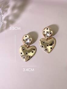 1對時尚且百搭的心形耳環 - 彩色 - 查看 3